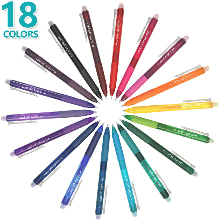 Lineon Erasable Gel Pens, Lineon 15 Pack Blue Retractable Erasable Pens Clicker, Fine Point, Make Mistakes Disappear, Blue Ink for Writ