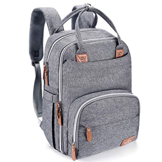 diaper bag backpack, babbleroo neutral travel back pack for mom & dad, large capacity waterproof ...