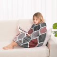 thumbnail image 4 of Red and Black Ethnic Geometric Pattern Blanket Hoodies for Kids 6-13YR Oversize Wearable Blanket Hoodies for Boys Girls Teens, 4 of 7