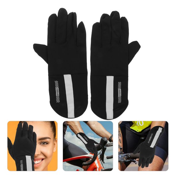 unbranded 1Par Guantes Negros Para Actividades Exteriores Con Protección Uv Y Palma Antideslizante