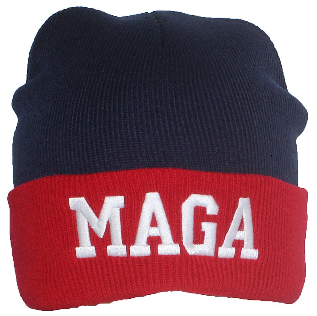 Best Winter Hats Adult Embroidered MAGA Donald Trump Tight Knit Beanie ...