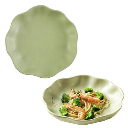 

Qeeadeea Ceramic Soup Plate Set Of 2 Stackable Pasta salad Bowls 25oz Kitchen Serving Salad Bowls Microwave And Oven Safe.-8 in-green