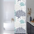 thumbnail image 3 of No Glue Heat Blocking Window Flims, Teal Navy Blue Coastal Window Privacy Film Frosted, Summer Beach Coral Shell Ocean Peep-proof Door Windows Tint for Bathroom, Dormitory, 17.7 x 78.7 Inches, 3 of 9