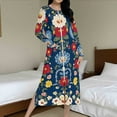 thumbnail image 2 of Aboser Retro Floral Housecoat for Women Zip Up Robes Raglans Long Sleeve Loungewear Cozy Zipper Front Bathrobe Loose Casual Long Home Dress with Pockets, 2 of 9