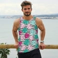 thumbnail image 6 of Lsque Tropical Leaves Pattern Mens Tank Tops Muscle Athletic Quick Dry Sleeveless Workout Fitness T Shirts Beach Tank Top, Loose-fit Sleeveless Shirt for Men-, 6 of 7