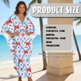 thumbnail image 7 of Xixirimido Red Bows Stars Blue Grids Print Women Kaftan Dresses Plus Size Swimsuit Coverup Batwing Sleeve Summer Bathing Suit Caftan Loungewear Beach Cover Up, 7 of 7