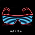 thumbnail image 1 of Gafas LED de neón para fiesta, gafas parpadeantes con cable EL, gafas luminosas brillantes, regalo novedoso, gafas de sol brillantes, suministros de luz brillante, 1 of 4