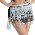 thumbnail image 2 of Womens Tassel Sequin Hip Scarf Skirt Shiny Fringe Skirts Layered Gradient Dress Bodycon Skort, 2 of 4