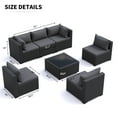 thumbnail image 3 of MRUAKA 7 Pieces Patio Conversation Set, Outdoor Sectional PE Rattan Wicker Furniture Seat,Gray, 3 of 8