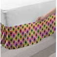 thumbnail image 2 of Ikat Bed Skirt, Pastel Colored Art Ogee Shapes Tile with Curvy Motifs and Retro Effect, Elastic Bedskirt Dust Ruffle Wrap Around for Bedding Decor, 4 Sizes, Multicolor, by Ambesonne, 2 of 2