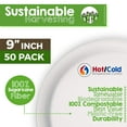 Green Earth, 100 Compostable Paper HYZ01 Plates Natural Sugarcane