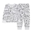thumbnail image 5 of WOYY Coloring Pajamas for Boys Girls Cute Dinosaur Long Sleeve Top Pants PJs, Sizes 2-10, 5 of 8