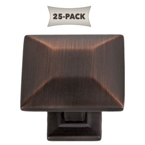25 Pack Modern Pyramid Square Kitchen Cabinet Hardware Knob 1 1 4