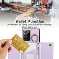 thumbnail image 5 of Crossbody Wallet Case for Samsung Galaxy Note 20 Ultra with Lanyard Strap Card Slot Holder RFID Blocking 360° Ring Kickstand,Magnetic Flip Folio Zipper Purse Case, PU Leather Cover Handbag,Purple, 5 of 10