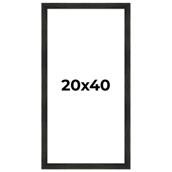 20x40 Distressed Black Wood Picture Panoramic Frame - Includes UV Acrylic, Foam Board Backing & Hanging Hardware