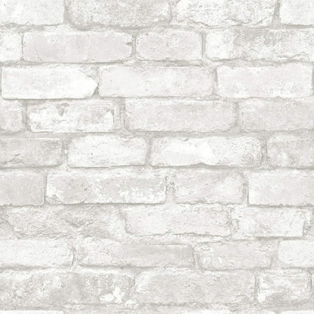 Grey and White Brick Peel And Stick Wallpaper, Peel and stick to apply, pull up to remove. Easily repositionable and removable. Quick and easy.., By (Best Way To Remove Wallpaper With A Steamer)