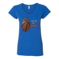 thumbnail image 2 of Wild Bobby, Basketball Fingerprint It's In My DNA, Sports, Women Standard V-Neck Tee, Royal, X-Large, 2 of 5