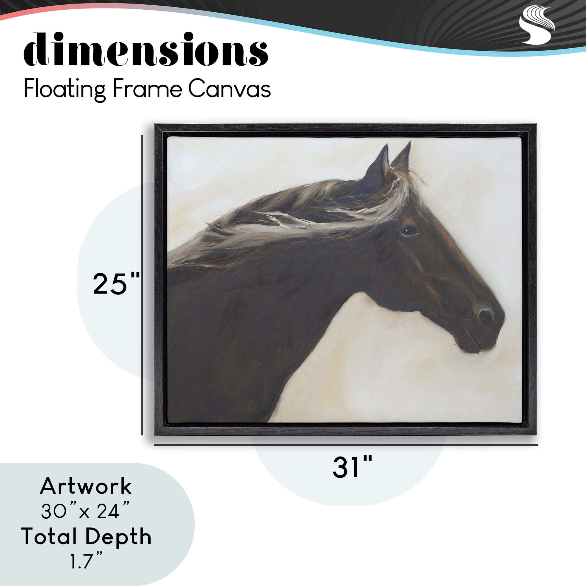 Stupell Industries The Mare In Profile Black Framed Floater Canvas Wall Art, design by Jadei Graphics