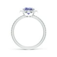 thumbnail image 2 of ANGARA Natural Vintage Style Claw-Set Round 1.45 ct Tanzanite Halo Ring in 14K White Gold for Women (Size-7mm) | December Birthstone, Anniversary, Jewelry Gift for Women | Natural Tanzanite Ring, 2 of 8