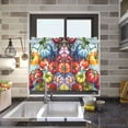 thumbnail image 4 of Yayeee Kitchen Curtains Tier Pair Light Filtering 27"x24" Rod Pocket Short Cafe Window Panel, Blue Floral Tomatoes, 4 of 7