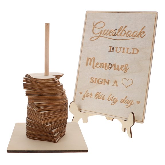 IFANLANDOR Beige Heart Shaped Wedding Guest Books For Romantic Occasions 1 Set 7.1x5.0x0.1in