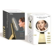 NuBrilliance 8” Magnifying Makeup Mirror Cordless USB Rechargeable -5X Magnification with 360° Dimmable Lighting and Touch Control Cosmetic Makeup Mirror