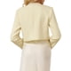 thumbnail image 3 of CHAQUETA CORTA DE TWEED PARA MUJER INSPIRADA CHIC, CUELLO REDONDO, CON BOTONES, MANGA LARGA, BLAZER CORTO XL BEIGE, 3 of 5