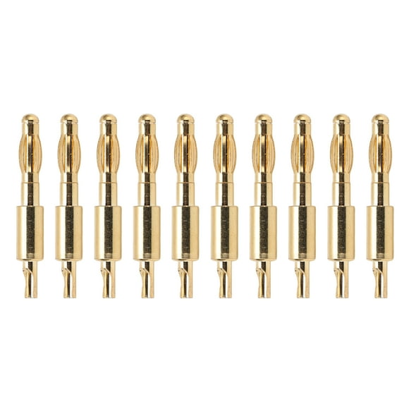 Conector macho tipo banana, 10 piezas Conector tipo banana tipo banana de 4 mm para pruebas eléctricas de bricolaje Conector macho tipo banana chapado en oro Optimizado para la excelencia NikouMX herramienta