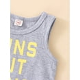 thumbnail image 5 of Franhais Baby Shorts Set Letter Print Round Neck Sleeveless Tank Tops + High Waist Stretch Shorts Summer Cute Two Piece Set, 5 of 9