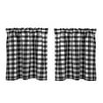 thumbnail image 1 of Cortinas Transparentes de Rejilla en Blanco Y Negro, Niveles Cortos de Cocina, 74x61cm 2 Panle Zulema Ventana de cortina semi transparente, 1 of 8
