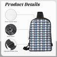 thumbnail image 5 of Chest Bag Dual Pocket 11.8×7.7×2.4in Waterproof Double-Pocket Large Capacity With No Inner Pouch Pockets And Double Drawstrings Lightsteelblue Retro Houndstooth_2, 5 of 8