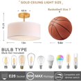 thumbnail image 3 of Ceiling Light Bargeni 13" Gold Semi Flush Drum 3-Light, 3 of 7