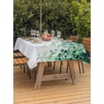 thumbnail image 3 of Outdoor Tablecloth with Umbrella Hole for Patio/Picnic/Party/Camping, Eucalyptus Leaves Waterproof Table Cloth Rectangle Table Cover Washable, Spring Green Plants Farmhouse Wooden Grain (54"x 80"), 3 of 8