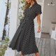 thumbnail image 4 of Vestido de lunares de estación europea desarrollado y diseñado independientemente 2022 Nuevo producto de verano Sen Falda de vuelo grande con cuello de camisa versátil para mujer, 4 of 4