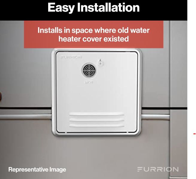 Lippert 2022005803 Furrion Retrofit Door for Tankless RV Water Heating System - 18.1" x 18.1", Black