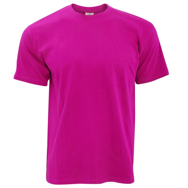 B&C - Camiseta Básica de manga corta y cuello redondo Exact 190 para hombre - 100% algodón (Fucsia)