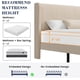 thumbnail image 5 of Beige tamaño completo-size forrado marco de cama con wingback cabecero velvet platform wood slats no necesita colchón base easy to assemble, 5 of 7