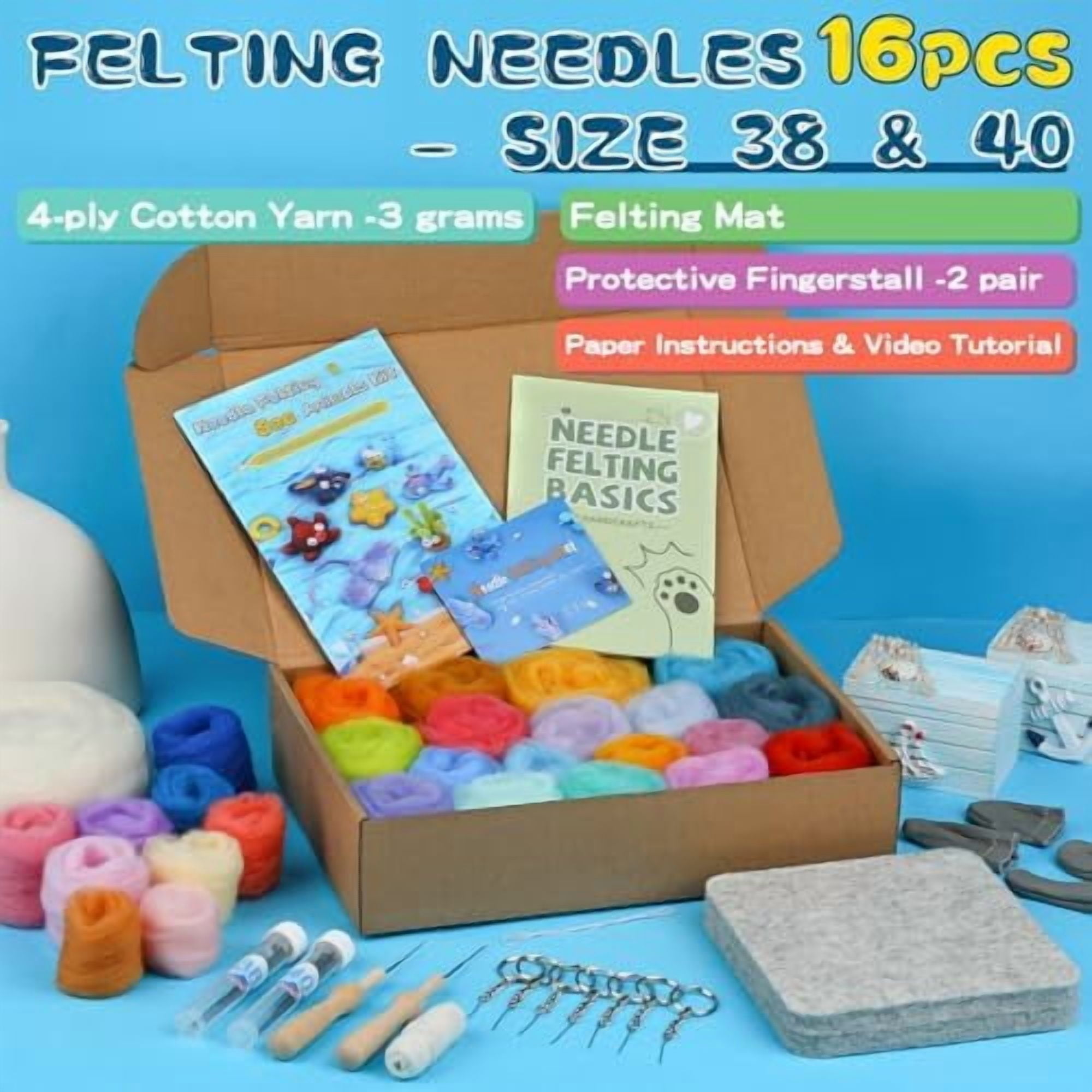 Needle Felting Kits for Beginners Adult 12 Sea Animal Supplies with Wool Roving, Felt Art Kit, Wool Felting Kit for DIY Craft Home Decoration Party Supplies for Starters$$Art & Craft