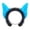 B, variant on Dark Devil Horn Headband and Tail Set Cosplay Blue B 1pc