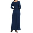 thumbnail image 6 of Aiyino Women's Sleeveless/Long Sleeve Plain Maxi Dresses Casual Long Dresses with Pockets, 6 of 7
