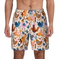 thumbnail image 2 of Picia Cute Chickens pattern Mens Swim Trunks with Compression Liner Stretch Beach Shorts Quick Dry with Zipper Pockets No-Chafing Board Shorts-Medium, 2 of 9