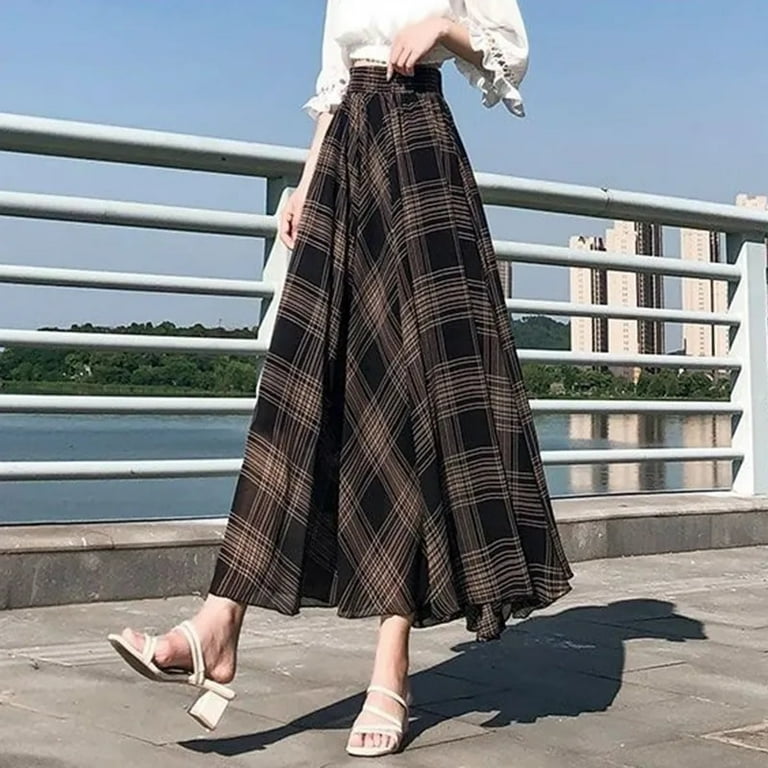 High waisted long chiffon skirt sale