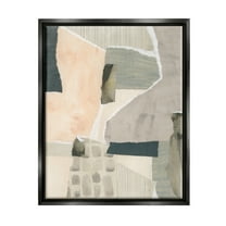 Stupell Industries Various Patterns Collage Abstract Painting Black Floater Framed Canvas Art Print Wall Art, 25 x 31