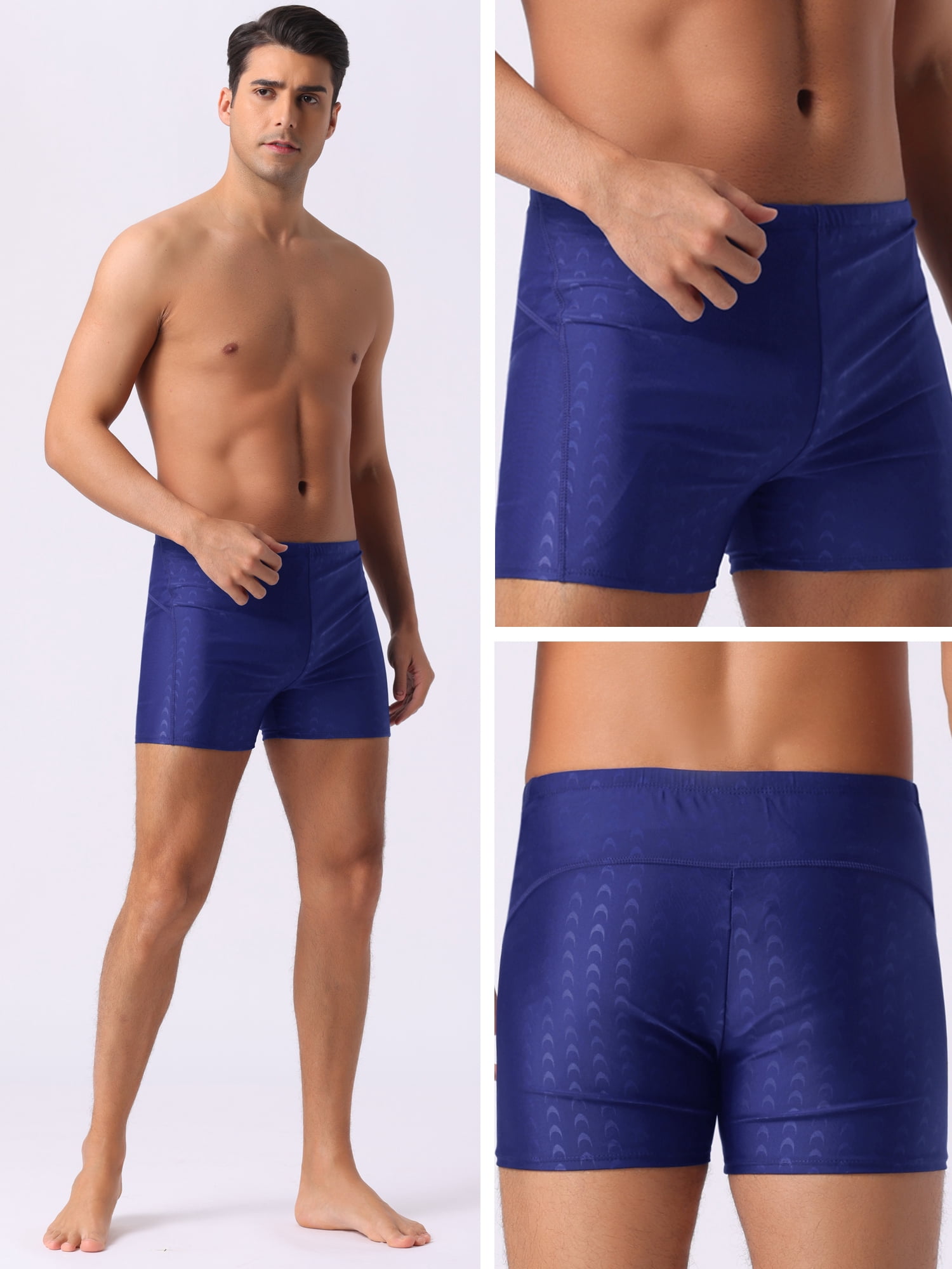 DARING DIVA Men's Casual Summer Elastic Waist Swimming Training Swim Trunks 28 Blue