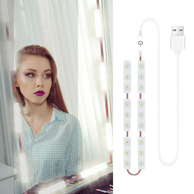 Luces Led Para Espejo De Tocador, Tira De Luz Regulable Para Espejo De Maquillaje Con Función De Memoria, 3 Opciones De Tamaño, Abs Blanco Para Una Fácil Instalación, Sin Necesidad De