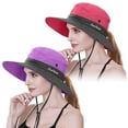 thumbnail image 1 of maskred 2 Pcs Chapeaux de Pêcheur pour Femmes Protection Queue de Cheval Chapeau de Soleil Large Bord No.1, 1 of 6
