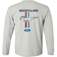 thumbnail image 6 of Fair Game Mustang Pony Stripe Ford Long Sleeve Shirt-Ash-Gray-2x, 6 of 6