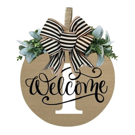 2024 Last Name Year Round Front Door Wreath 26 Last Names Alphabet Door Plate Front Door Decoration Garland Front Door Decoration Door Front Porch Decorations Outdoor Wall Wall Hanging Sign Seasonal
