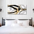 thumbnail image 3 of Aaheei Gold Wall Decor Black Canvas Wall Art Large Line Artwork Oil Painting Abstract Pictures Modern Minimalist Home Decor for Living Room Bedroom Kitchen Office 20x24, 3 of 6