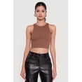 thumbnail image 2 of Womens Basic Cropped Racerback Tank Top, 2 of 5